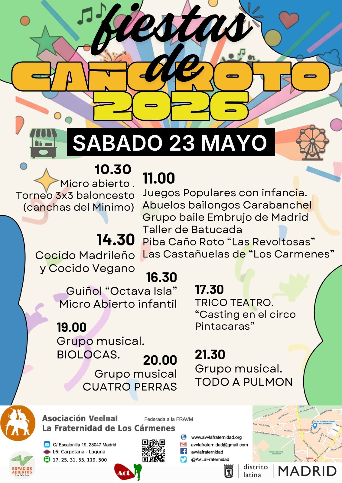 Fiestas de Caño Roto 2026 (sábado 23 de mayo)