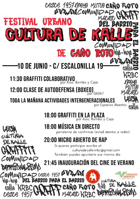 Festival Urbano Cultura de Kalle (Sábado 10 de junio)