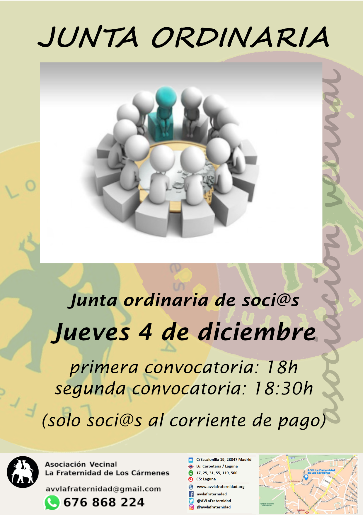 Junta ordinaria de Soci@s (4 de diciembre)